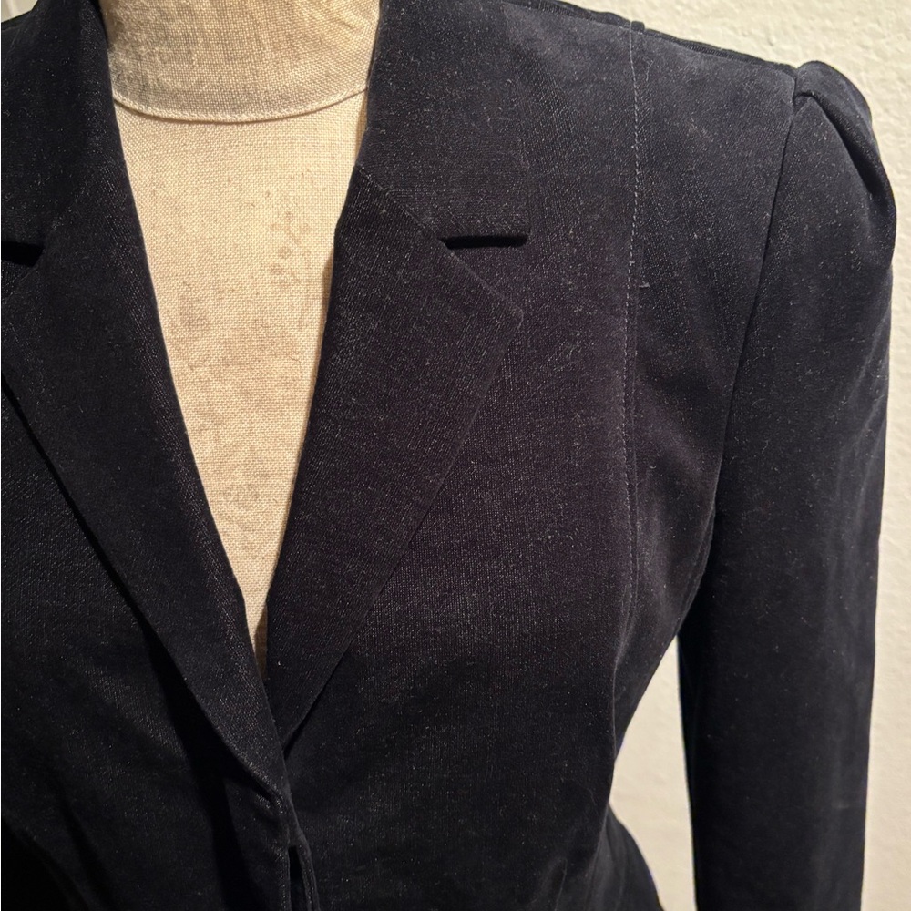 Theory Black Hidden Button Custom Cut Evening Jac… - image 5